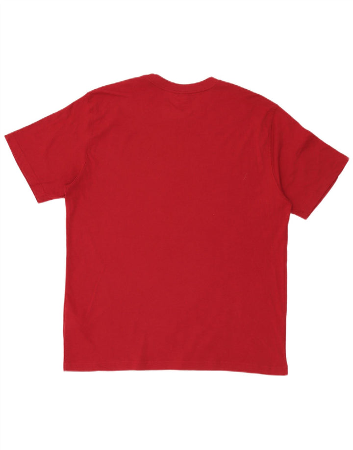 T-shirt grafica da uomo Reebok Top grande in cotone rosso
