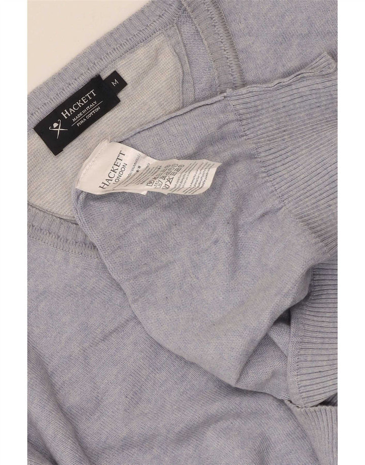 Maglione da uomo con scollo a V Hackett in cotone screziato blu medio