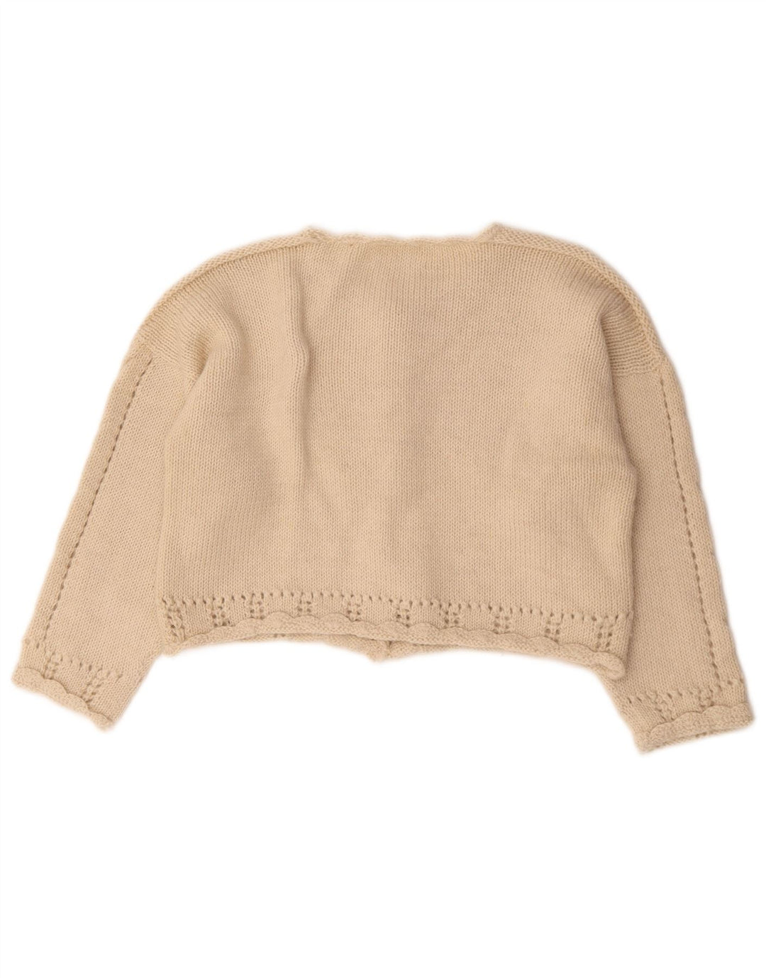 Maglione cardigan corto da donna vintage UK 14 Beige medio