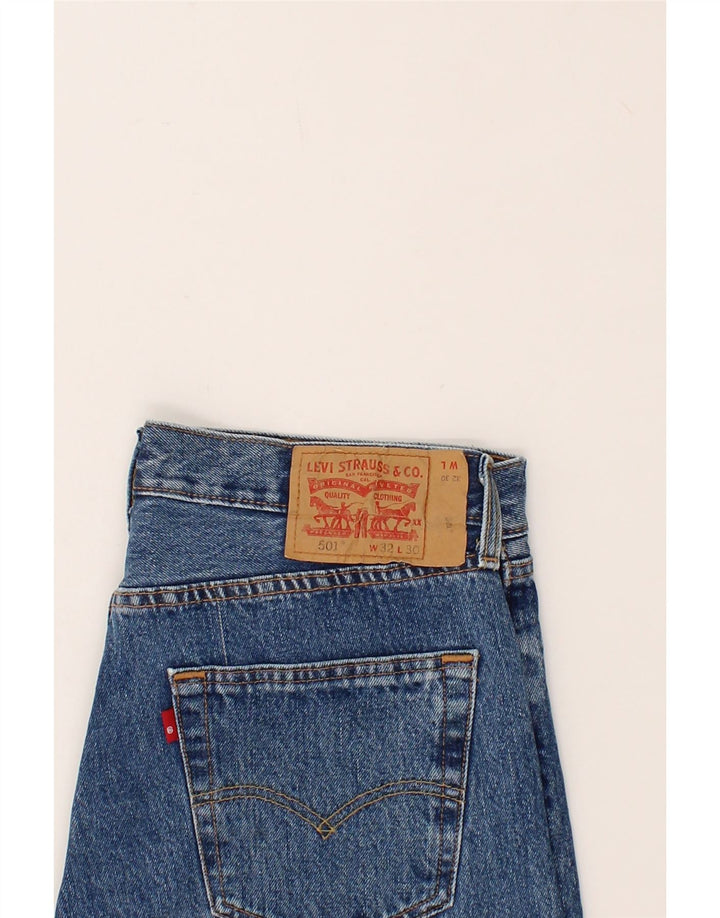 LEVI'S Mens 501 Cropped Jeans W32 L25 Blue Cotton