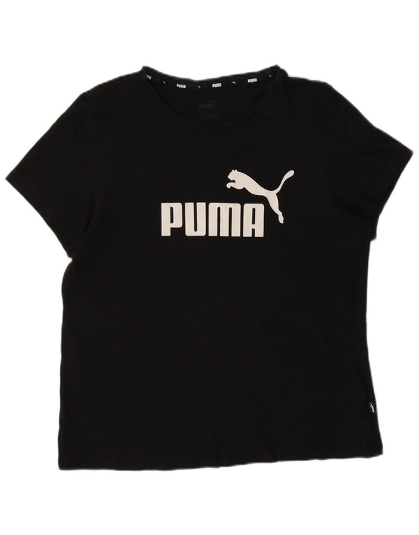 T-shirt grafica da donna Puma UK 16 grande cotone nero
