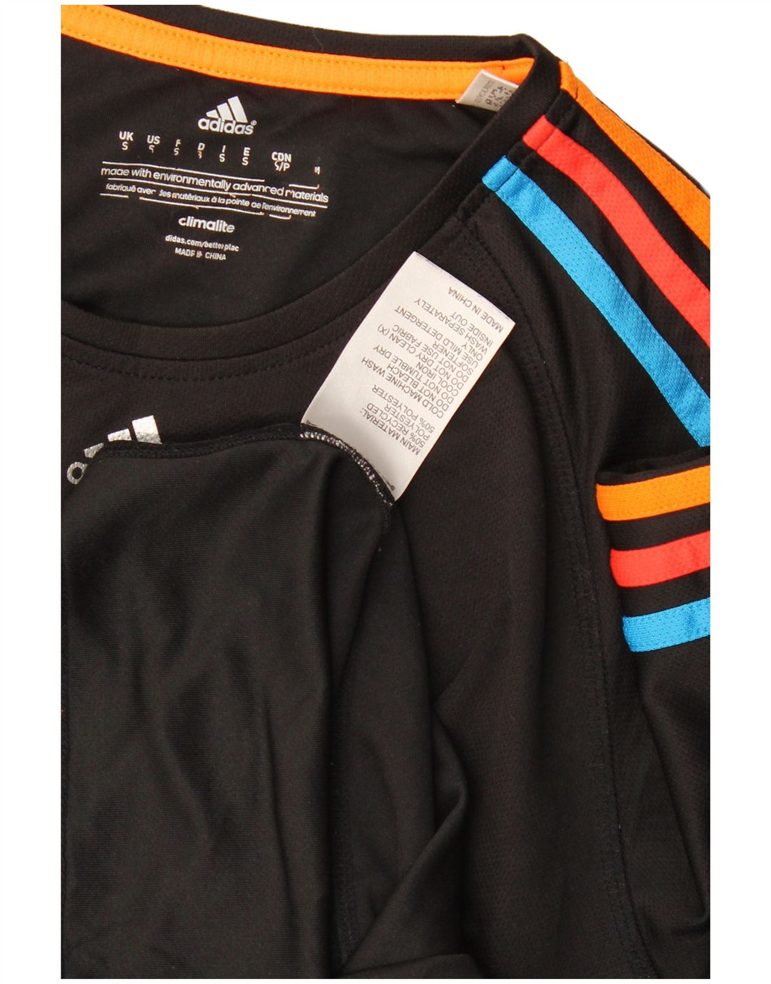 T-shirt Adidas Climalite da uomo, piccola, in poliestere color block nero
