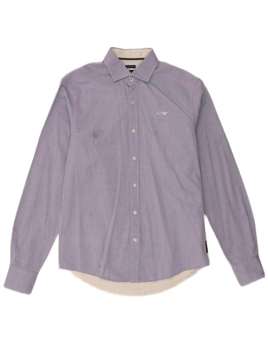 Camicia Armani Jeans da uomo su misura, piccola, in cotone color block blu