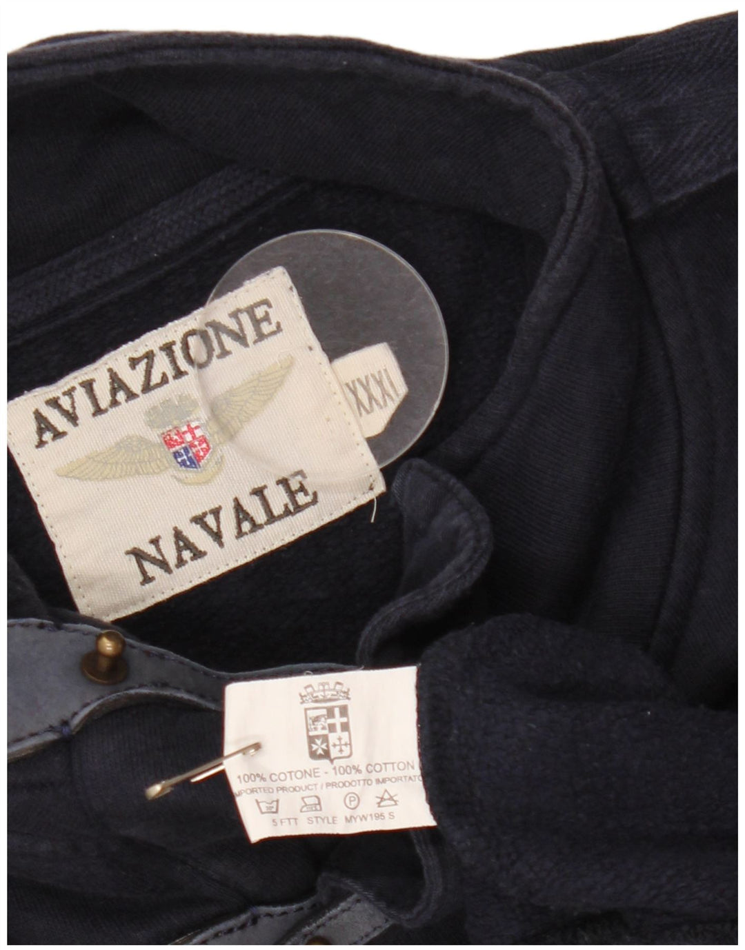 Aviazione Navale Felpa da uomo con collo con bottoni grafici Maglione 3XL Blu navy