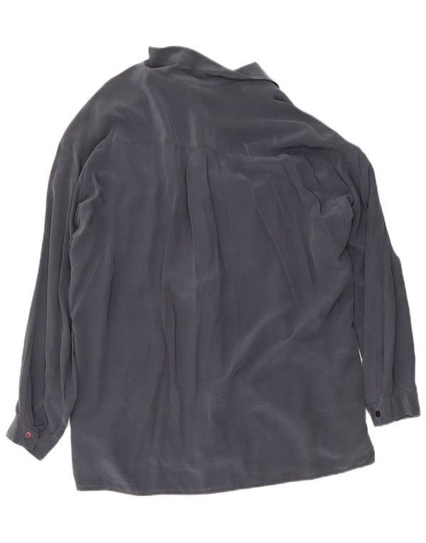 ELENA MIRO Abito Chemisier Oversize da Donna IT 45 Large Grigio Seta