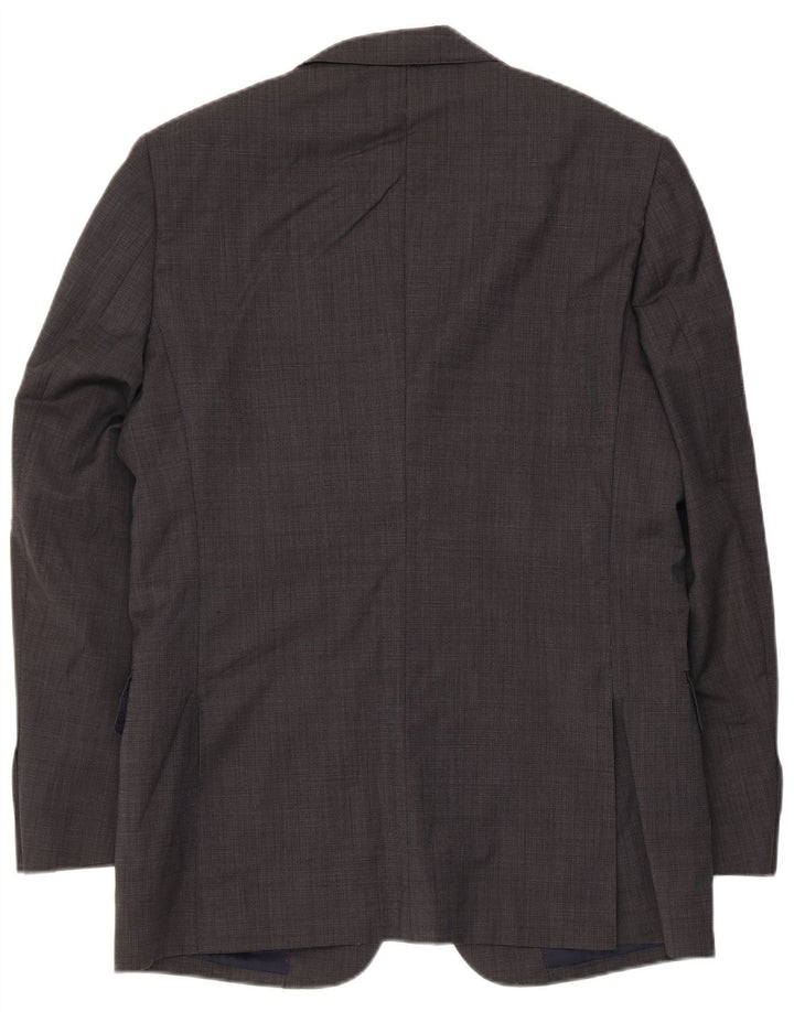 ZARA Giacca Blazer a 3 Bottoni da Uomo EU 46 Piccola Lana Grigia