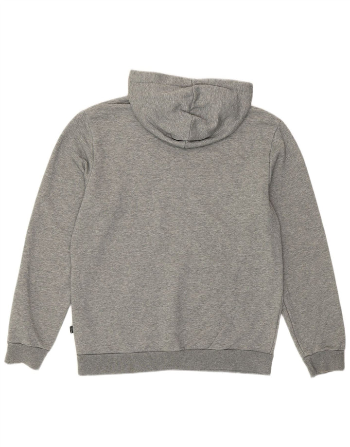 Felpa con cappuccio grafica da uomo Puma piccola in cotone chiazzato grigio