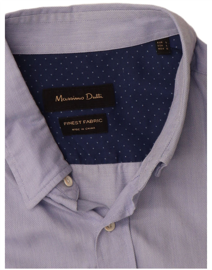 Camicia Uomo Massimo Dutti Large Blu Cotone