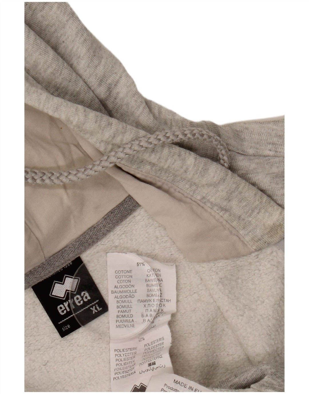 Felpa con cappuccio e zip da donna ERREA XL in cotone grigio