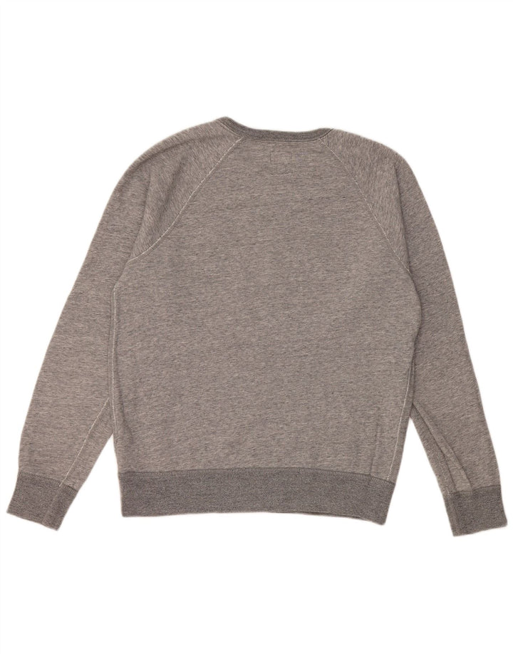 J. CREW Felpa oversize da donna Maglione UK 10 Piccolo cotone grigio