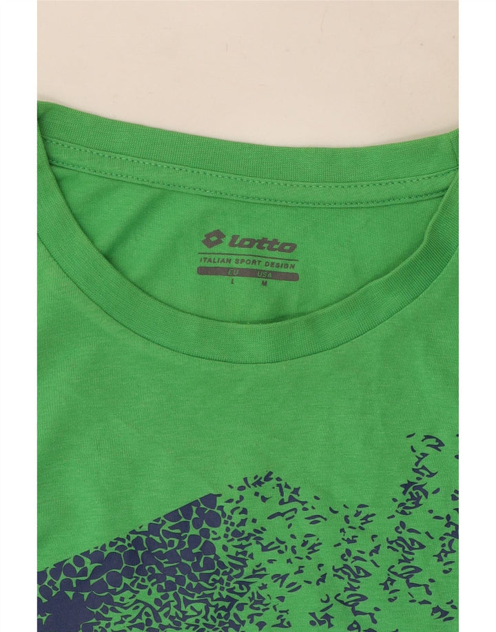 T-shirt grafica da uomo Lotto Top verde medio