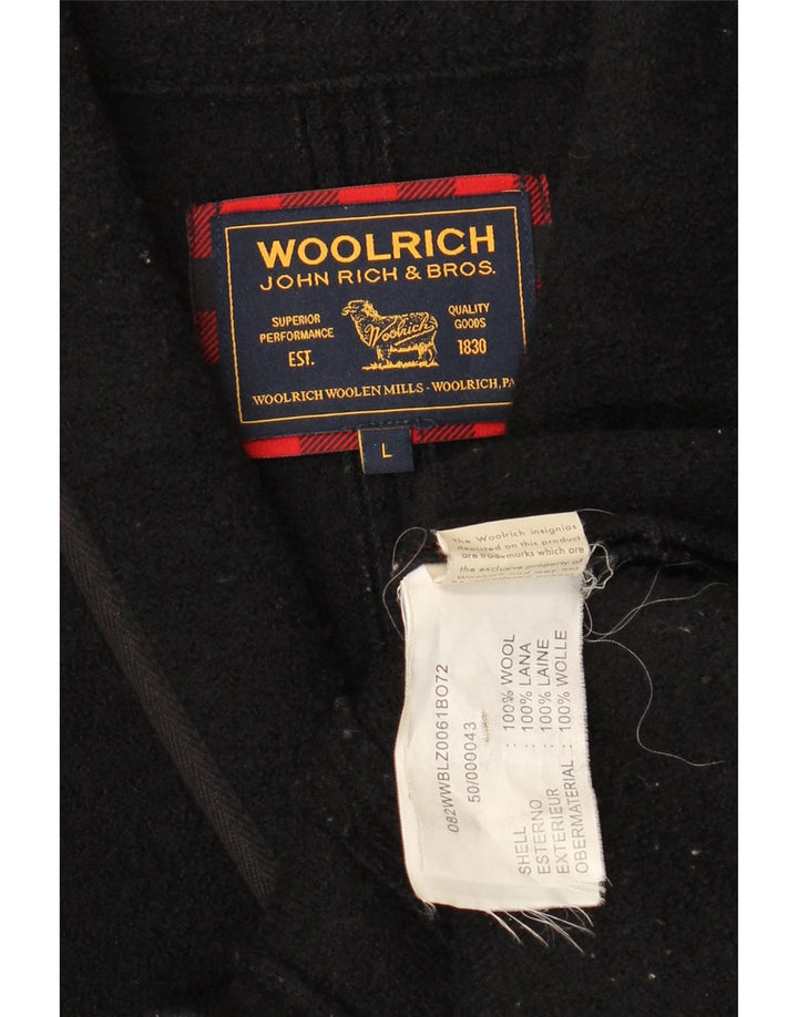 Giacca blazer a 4 bottoni da donna Woolrich UK 14 grande lana nera