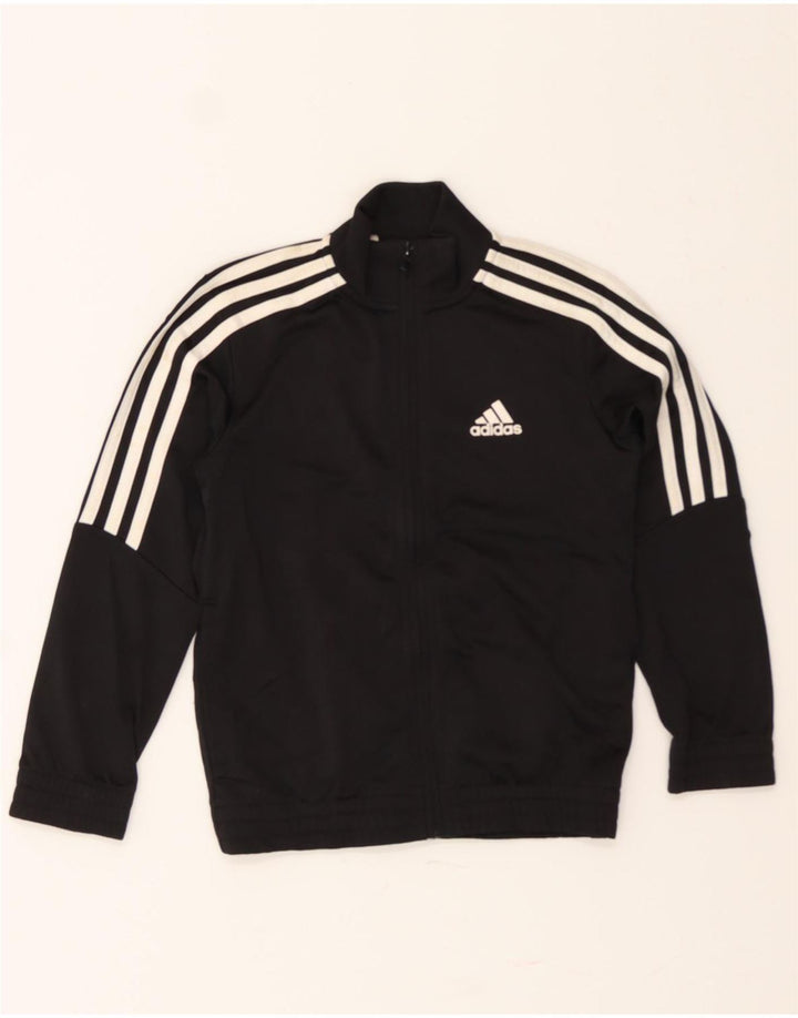 ADIDAS Boys Tracksuit Top Jacket 7-8 Years Black Polyester Vintage Adidas and Second-Hand Adidas from Messina Hembry 