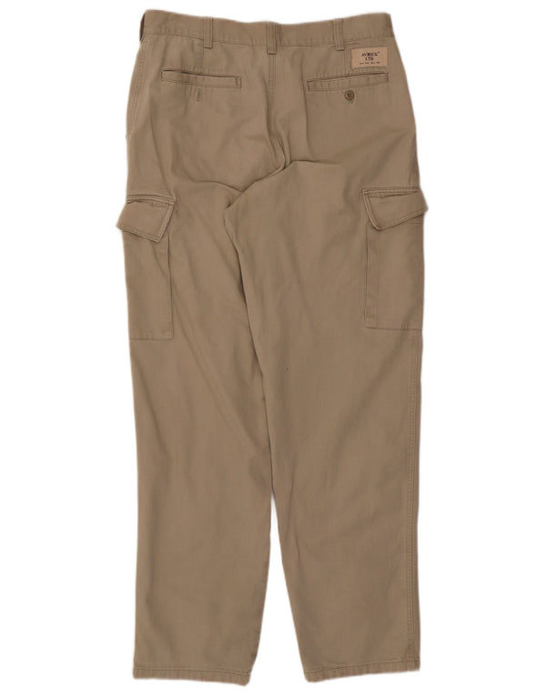 Pantaloni cargo dritti da uomo Avirex W34 L32 in cotone beige