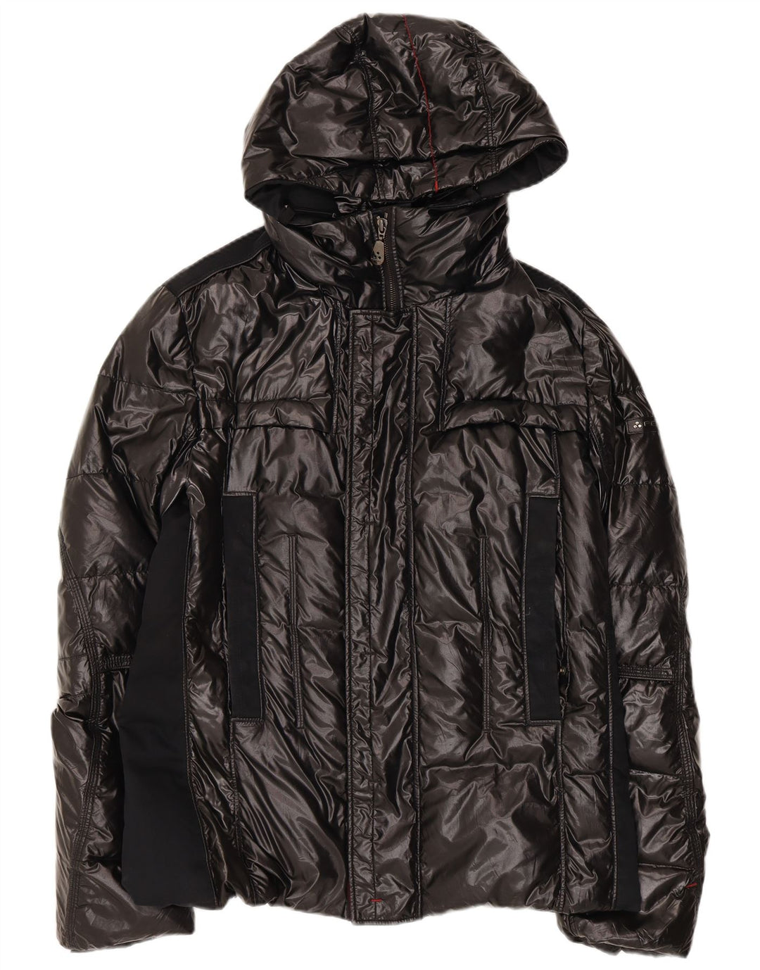 PEUTEREY Giacca imbottita con cappuccio da uomo EU 48 Small Nero Poliammide