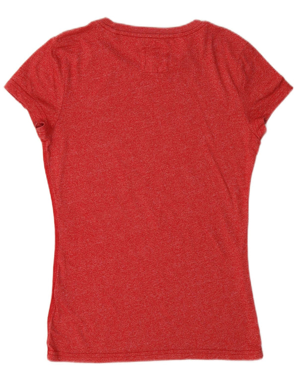 T-shirt grafica da donna Jack Wills Top UK 10 piccola in cotone rosso