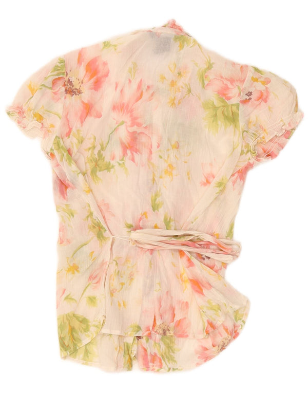 Camicia a maniche corte da donna Ralph Lauren US 14 XL Bianca floreale