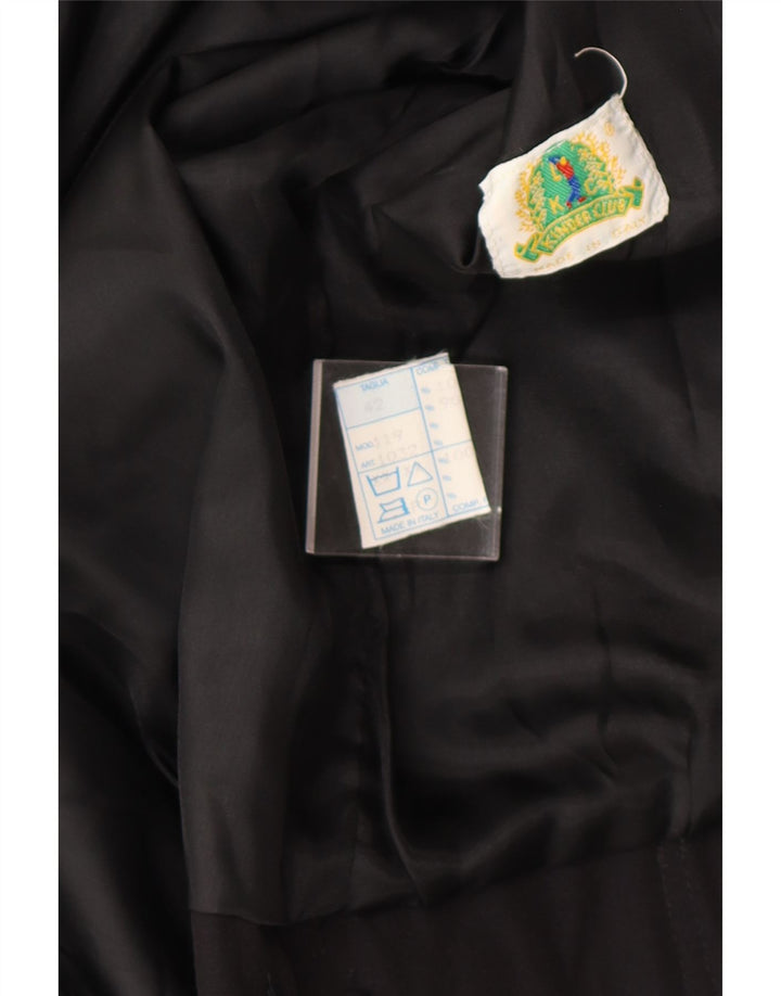 VINTAGE Womens Military Double Breasted Bomber Jacket IT 42 Medium Black Vintage Vintage and Second-Hand Vintage from Messina Hembry 