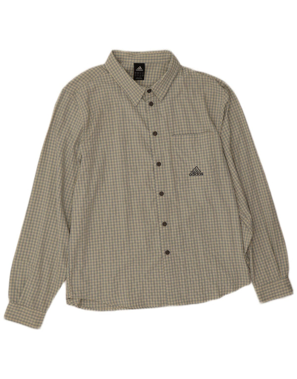 Camicia da uomo Adidas Large in poliestere a quadri beige
