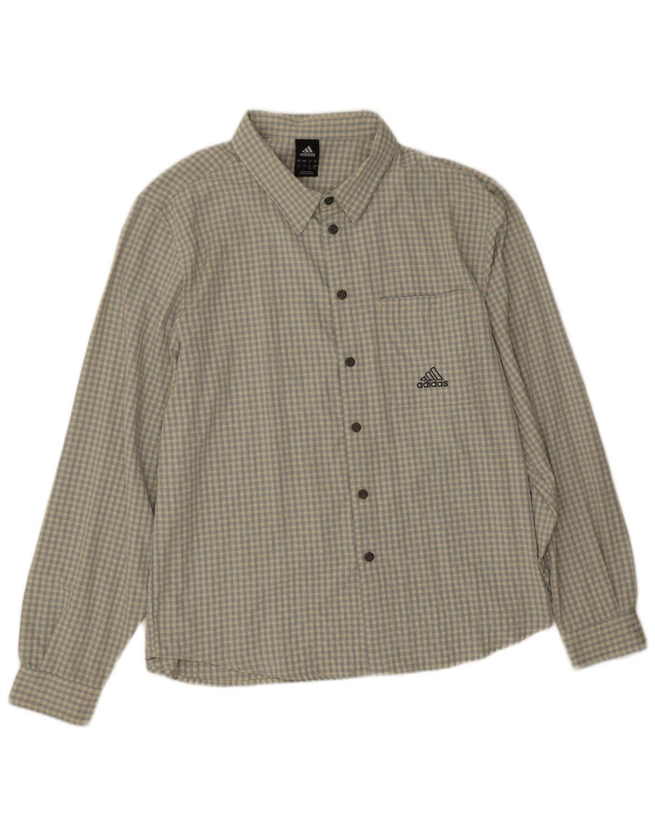 Camicia da uomo Adidas Large in poliestere a quadri beige