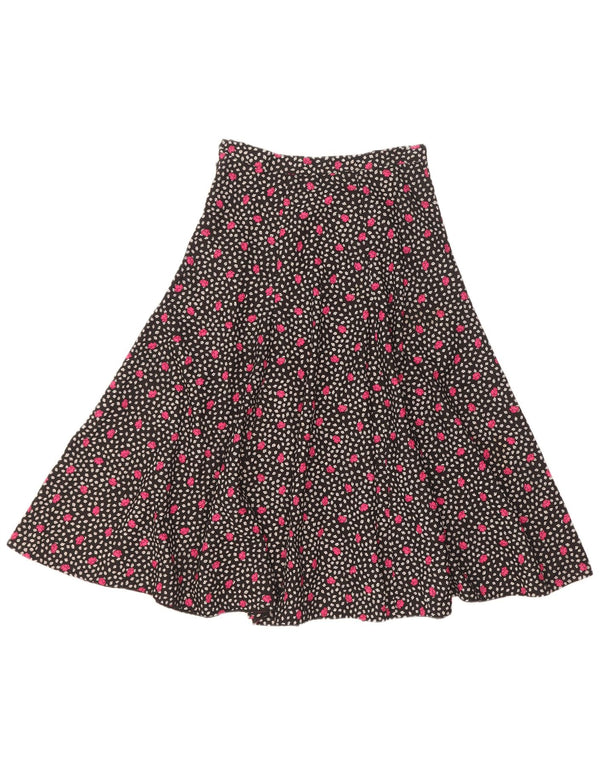Gonna svasata da donna vintage W25 XS floreale nera