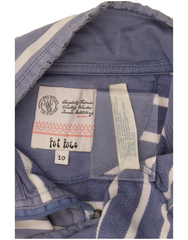 FAT FACE Felpa oversize da donna Maglione UK 10 Small Blu Navy a righe