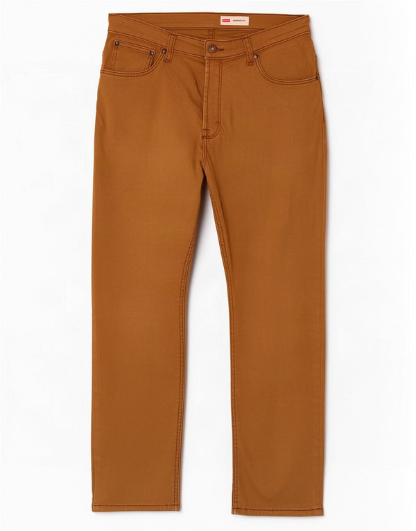 Pantaloni casual dritti da uomo Wrangler W33 L30 in cotone marrone