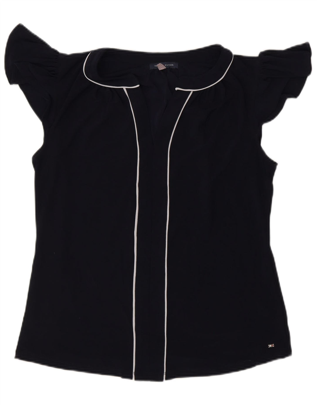 TOMMY HILFIGER Camicetta da donna Top UK 14 Poliestere blu navy medio
