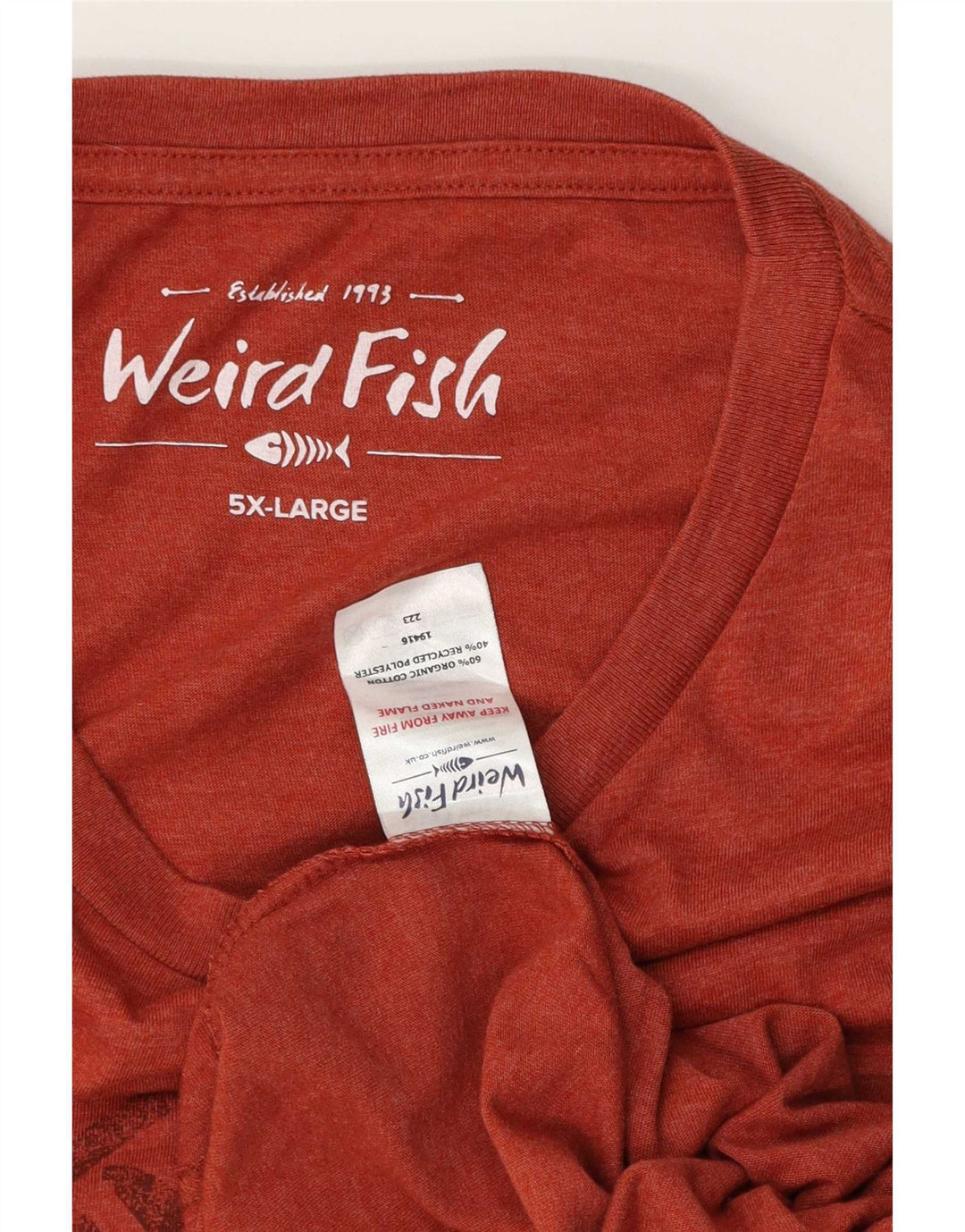 T-shirt grafica da uomo Weird Fish Top 5XL cotone arancione