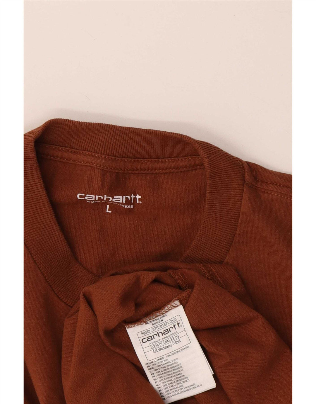 T-shirt grafica da uomo Carhartt Top grande in cotone marrone