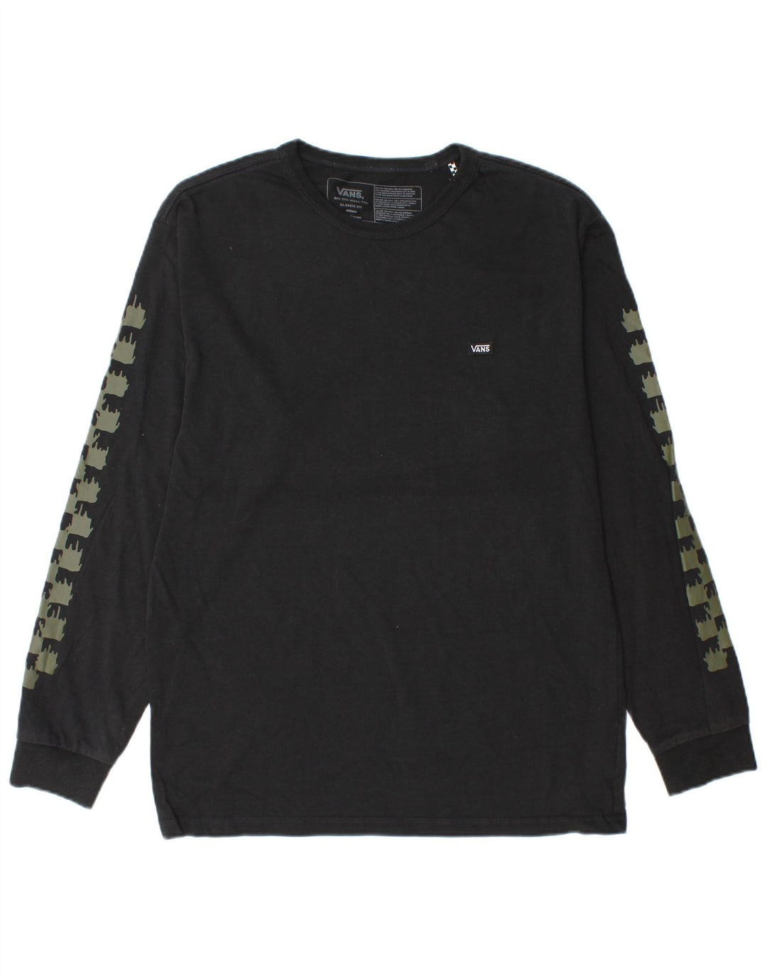 Vans Top grafico da uomo con vestibilità classica, manica lunga, cotone geometrico nero medio