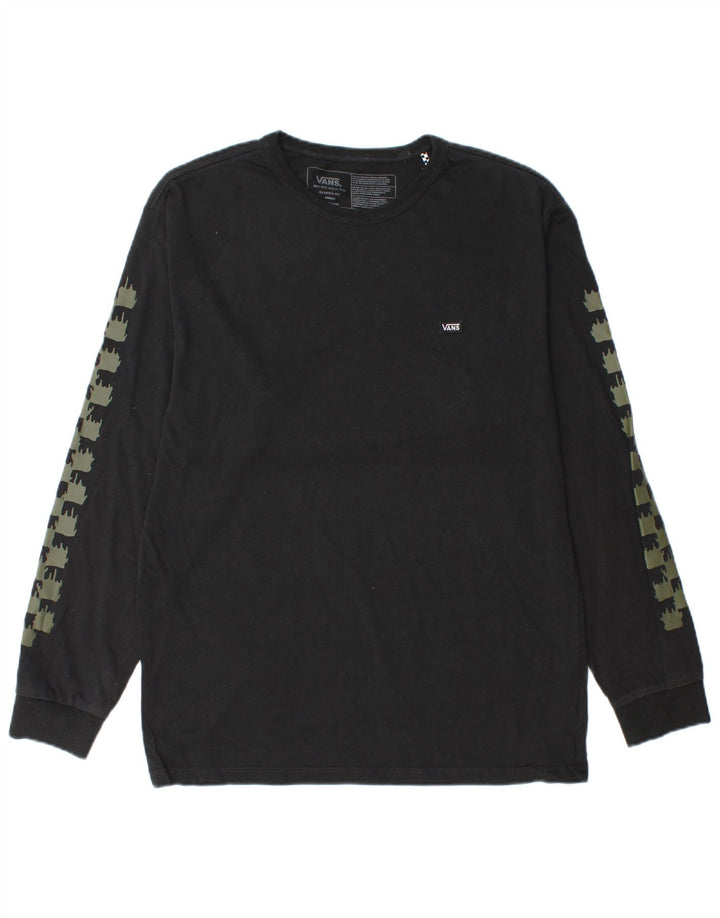 Vans Top grafico da uomo con vestibilità classica, manica lunga, cotone geometrico nero medio