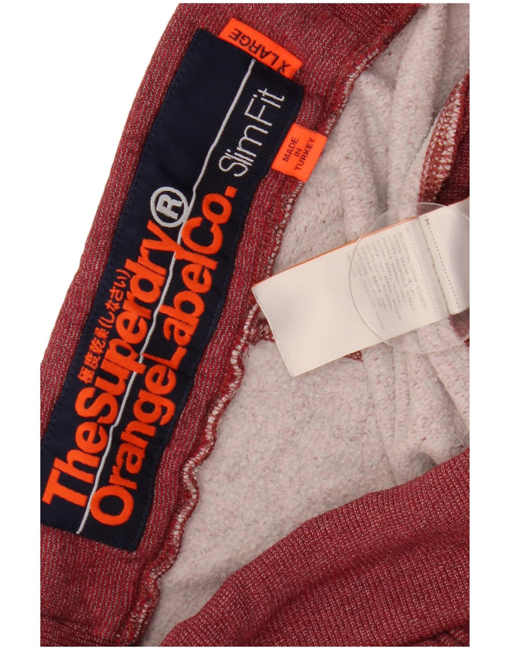 Pantaloni da tuta da uomo slim fit SUPERDRY Joggers XL in cotone bordeaux