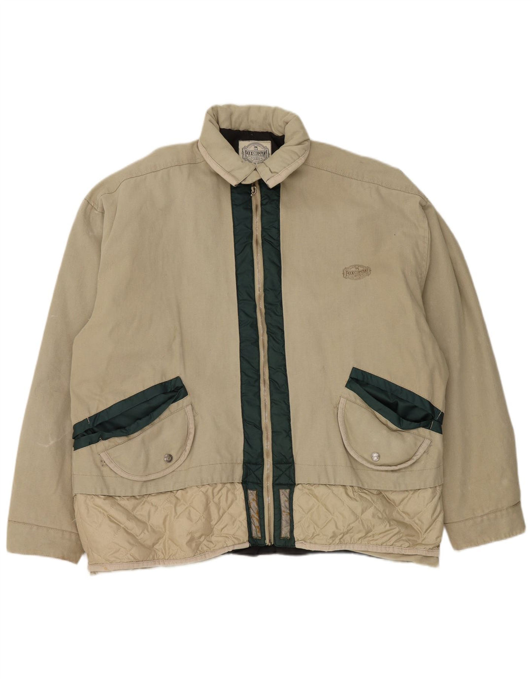 Giubbotto bomber vintage da uomo UK 42 XL Beige Colourblock