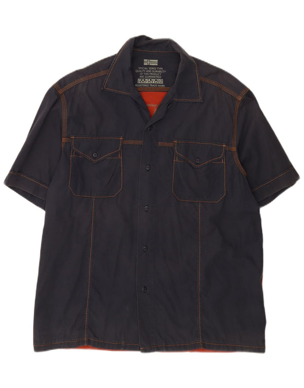 Camicia a maniche corte grafica da uomo NAPAPIJRI medio blu navy floreale