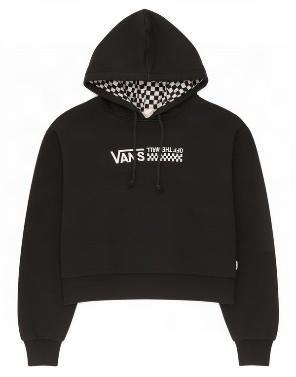 Felpa con cappuccio grafica corta da donna Vans UK 8 Small Nera