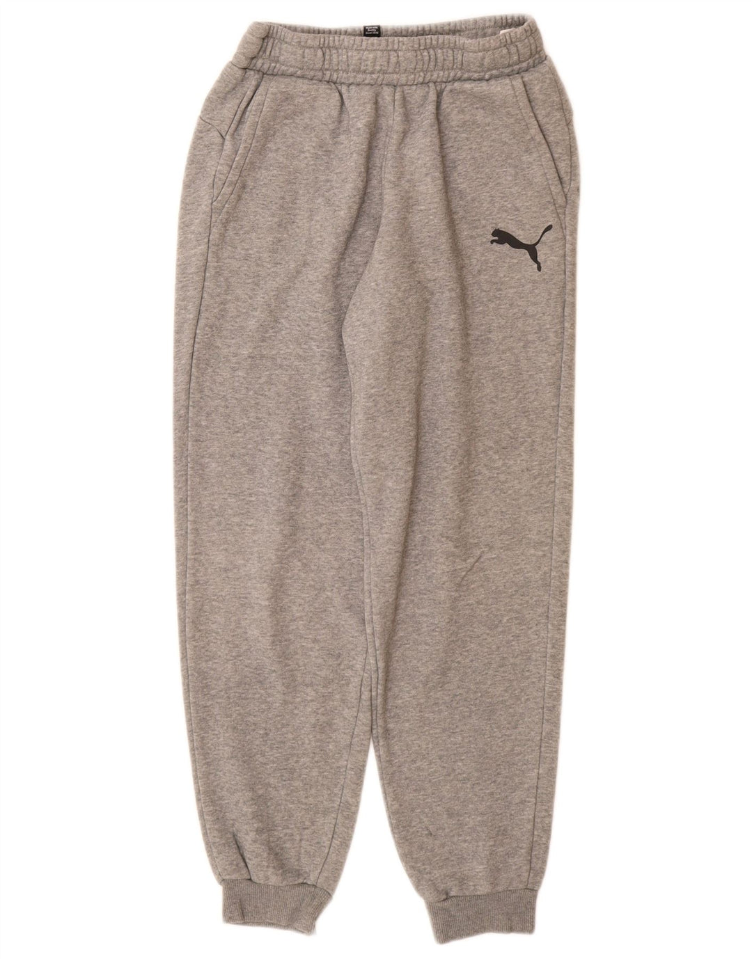 PUMA Boys Tracksuit Trousers Joggers 13-14 Years Grey Cotton