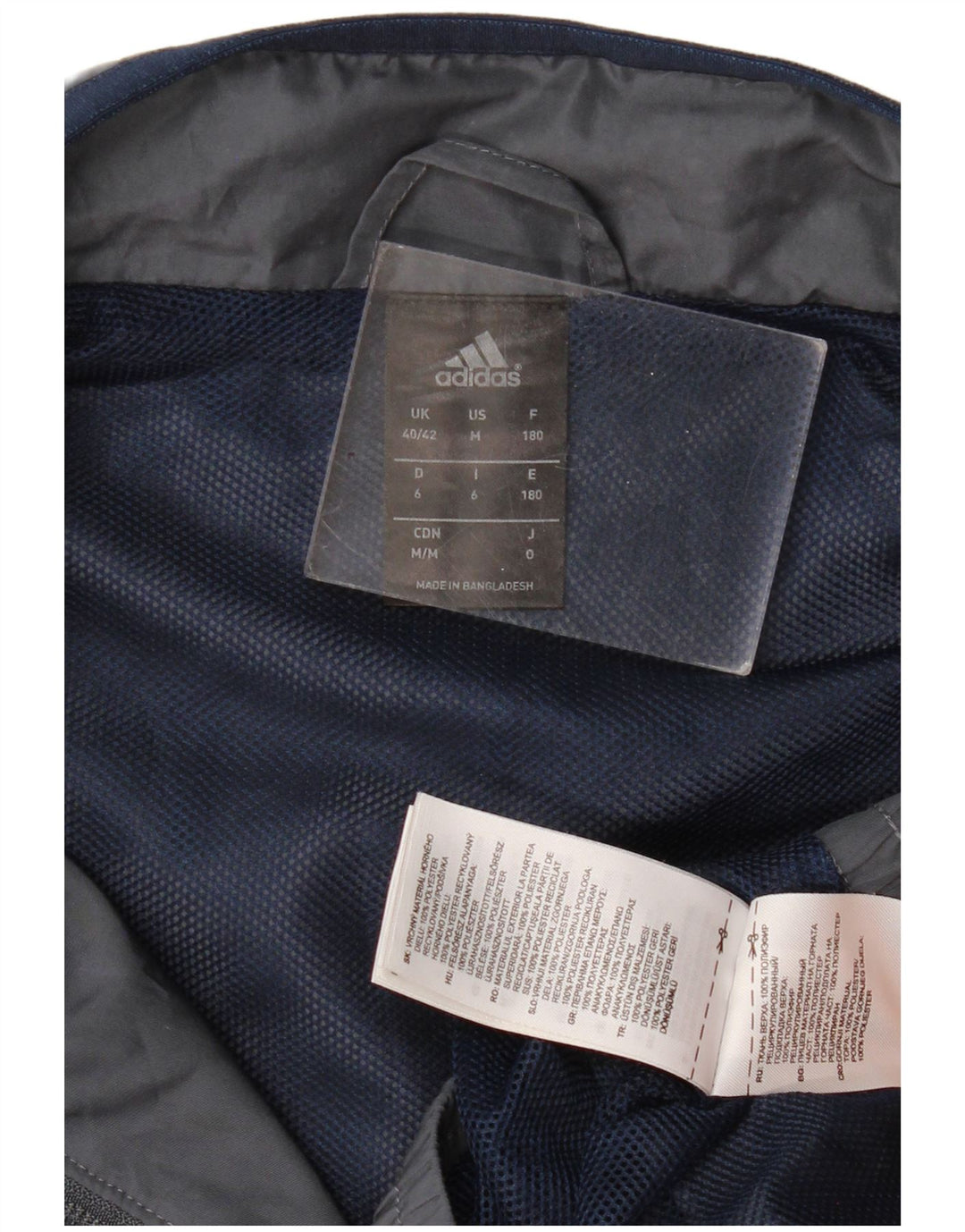 Giacca da tuta da uomo Adidas UK 40/42 Poliestere color block grigio medio