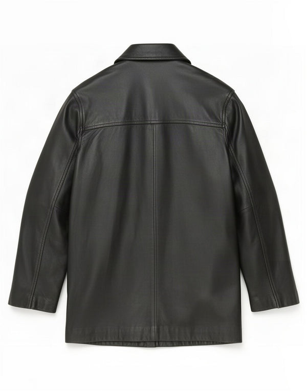 Cappotto in pelle da uomo Jonathan Adams UK 38 medio nero