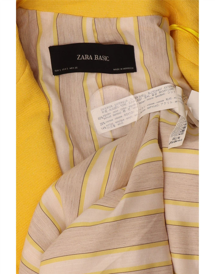 Giacca blazer lunga oversize a 1 bottone da donna Zara UK 10 piccola gialla