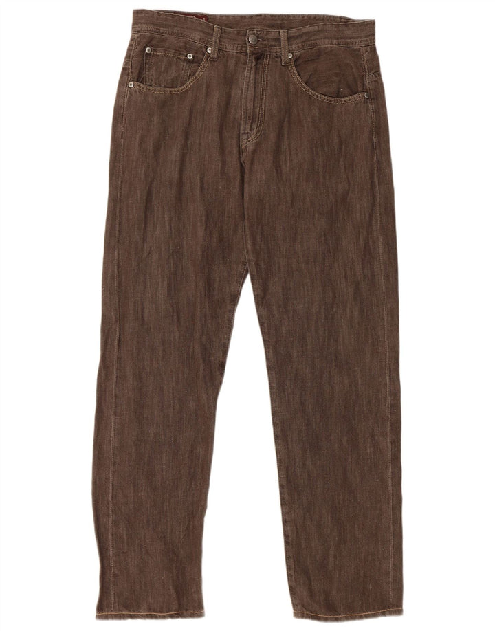 Jeans dritti da uomo Marlboro Classics W33 L30 cotone marrone