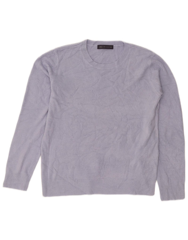 Maglione maglione girocollo da donna Marks & Spencer UK 12 Acrilico blu medio
