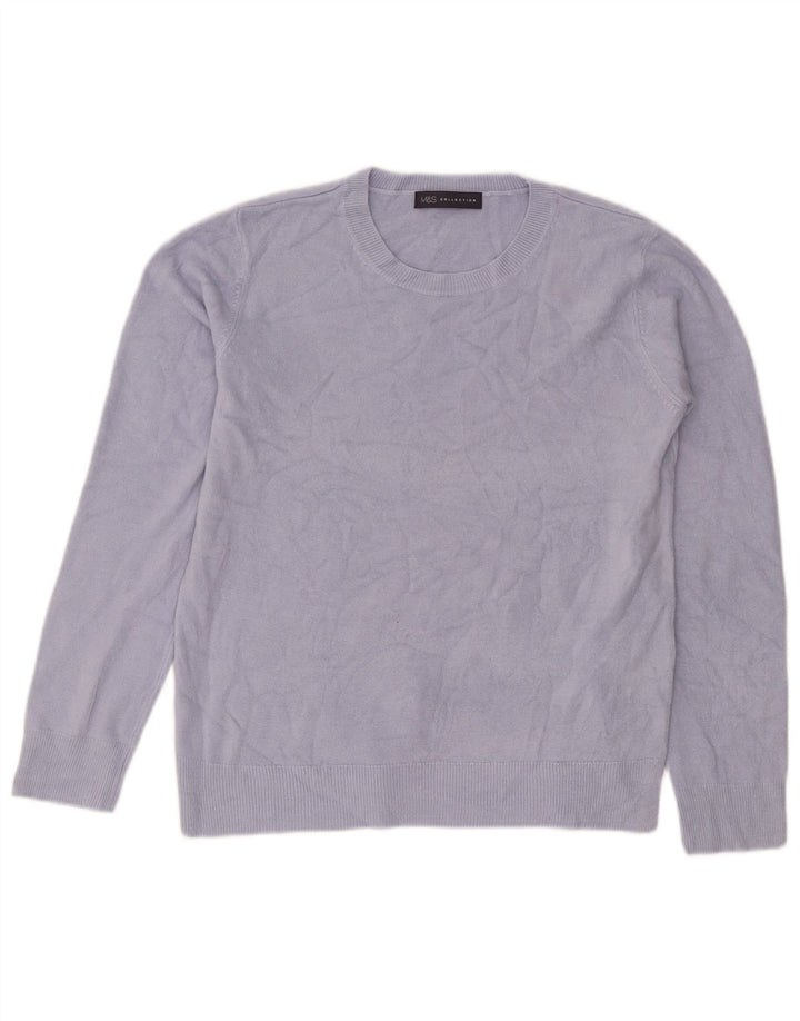 Maglione maglione girocollo da donna Marks & Spencer UK 12 Acrilico blu medio