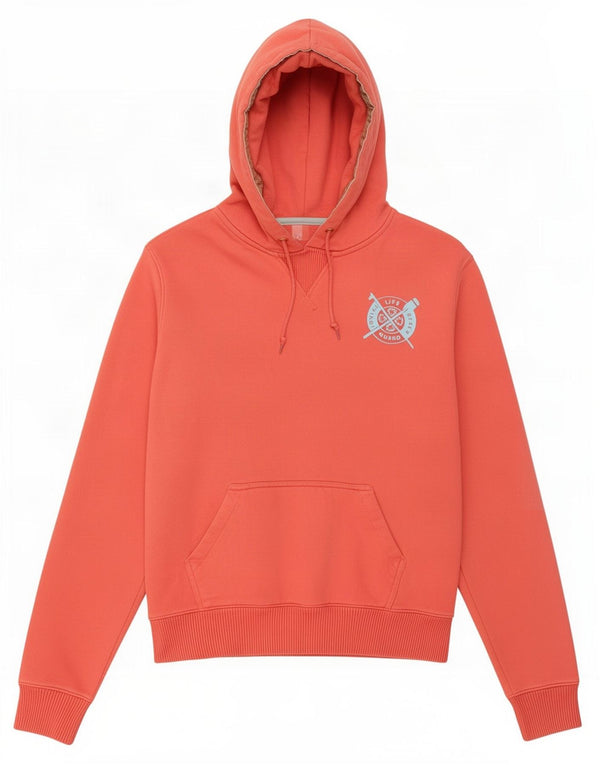 Felpa con cappuccio grafica da donna Joules UK 12 cotone rosso medio