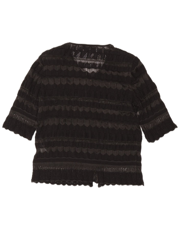 Maglione cardigan a maniche corte da donna Liola IT 48 XL a righe nere