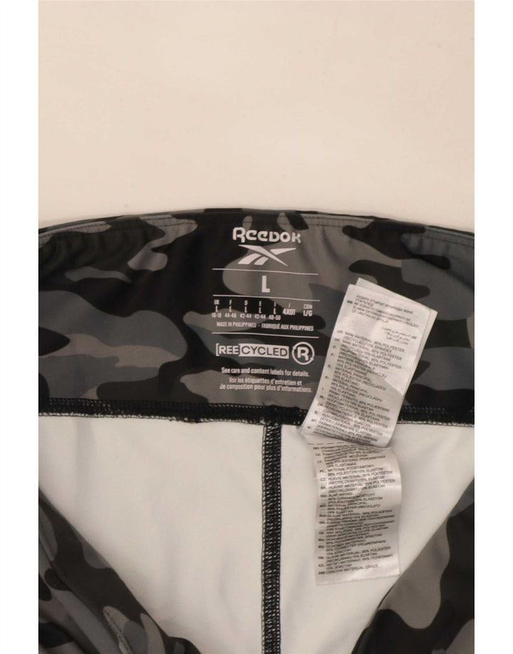 Leggings Reebok da donna UK 16/18 Large Poliestere mimetico grigio