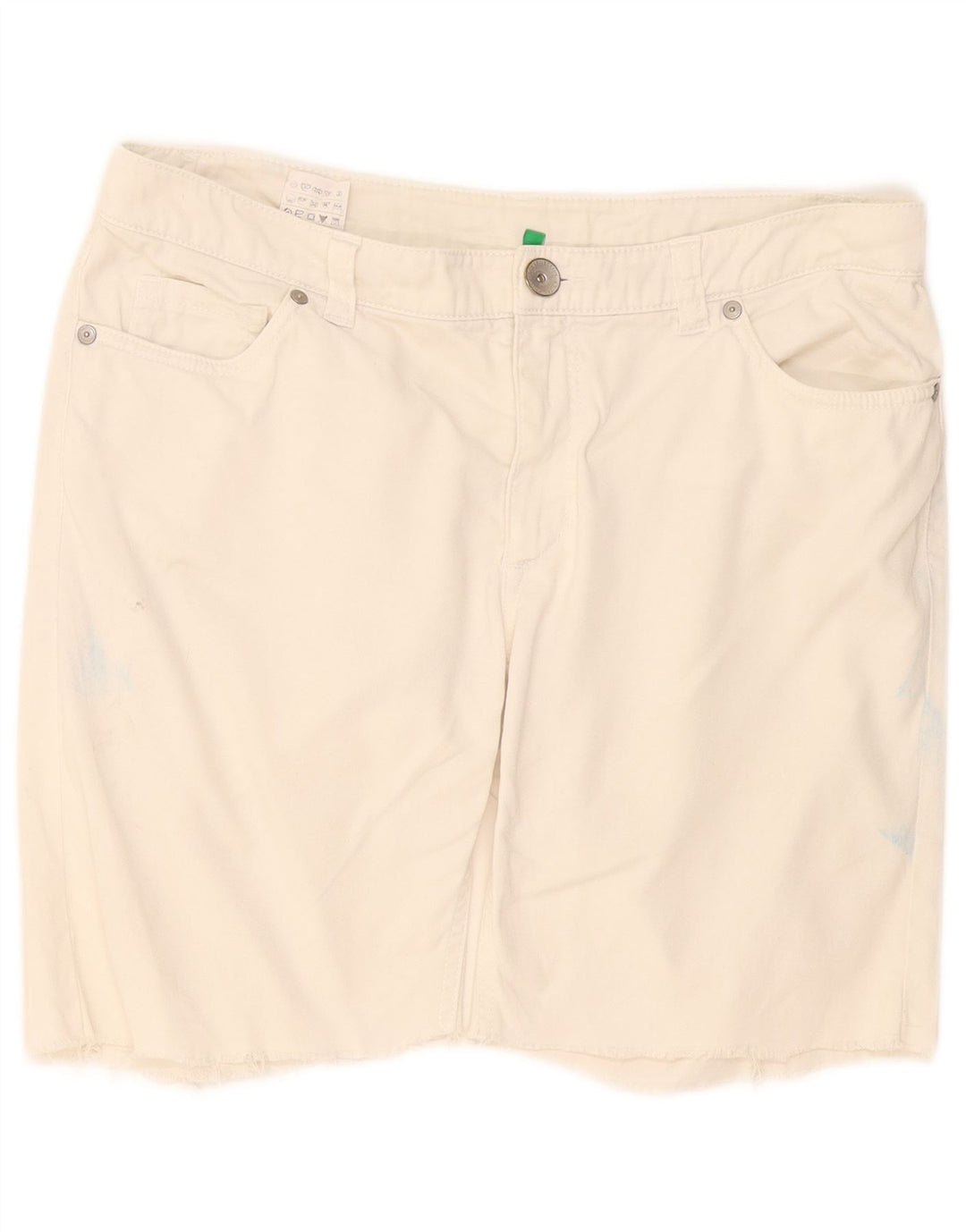 Pantaloncini casual da donna Benetton IT 44 Medium W34 Cotone bianco