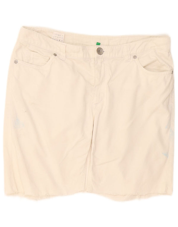 Pantaloncini casual da donna Benetton IT 44 Medium W34 Cotone bianco