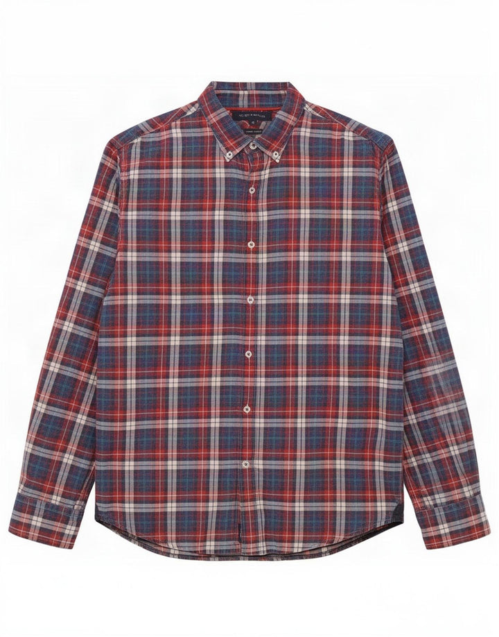 Camicia da uomo Tommy Hilfiger in cotone scozzese rosso medio