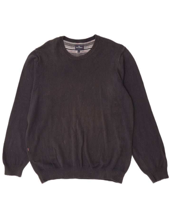 Maglione maglione girocollo da uomo Marks & Spencer blu Harbour grande blu navy
